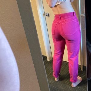Vintage High-Waisted Hot Pink Jeans